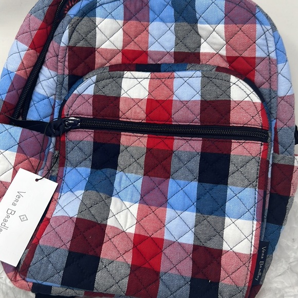 VERA BRADLEY Patriotic Plaid Backpack  9.0" w x 12.0" h x 4.75" d - Picture 3 of 11